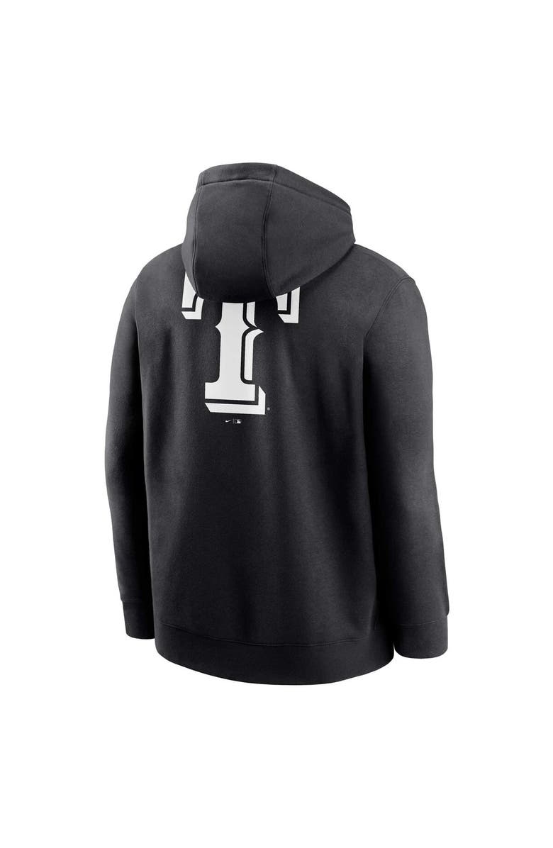 Nike Men's Nike Texas Rangers Black & White Fashion Club Fleece Pullover Hoodie, Alternate, color, 