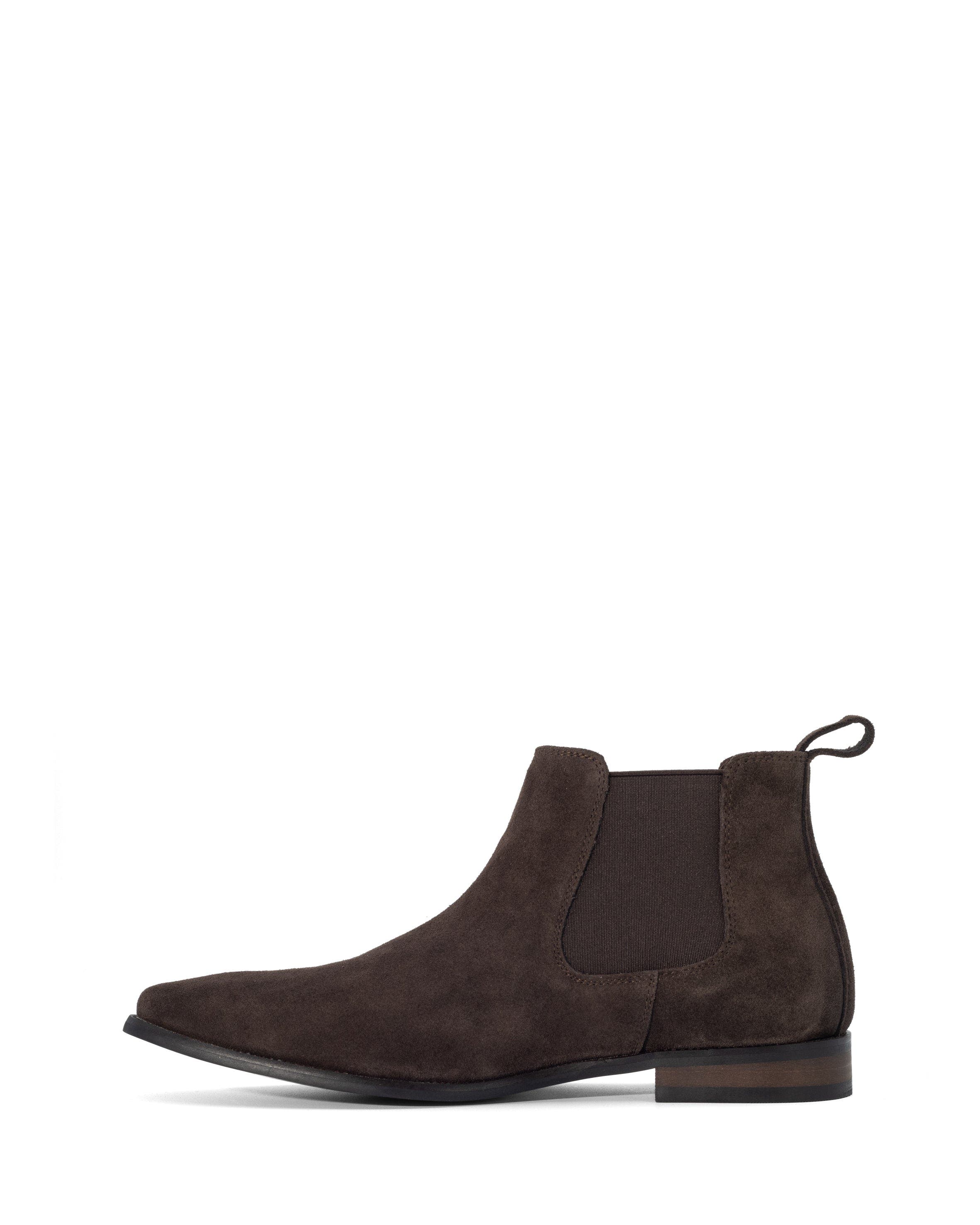 Stapleton almond toe Chelsea dress boot, Alternate, color, Chocolate Cow Suede
