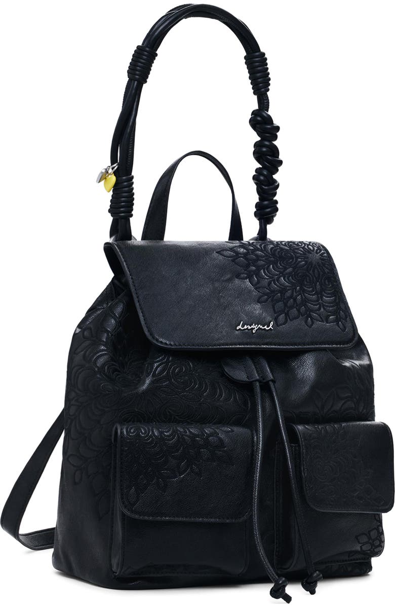 Desigual Mini Floral Embossed Convertible Backpack, Alternate, color,