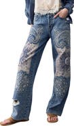 Free People Reverie Patchwork Embroidered Jeans