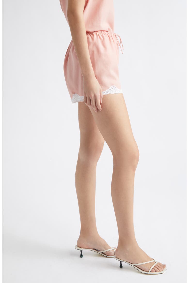 Tabitha Lace Trim Tencel™ lyocell Shorts, Alternate, color, BLOSSOM
