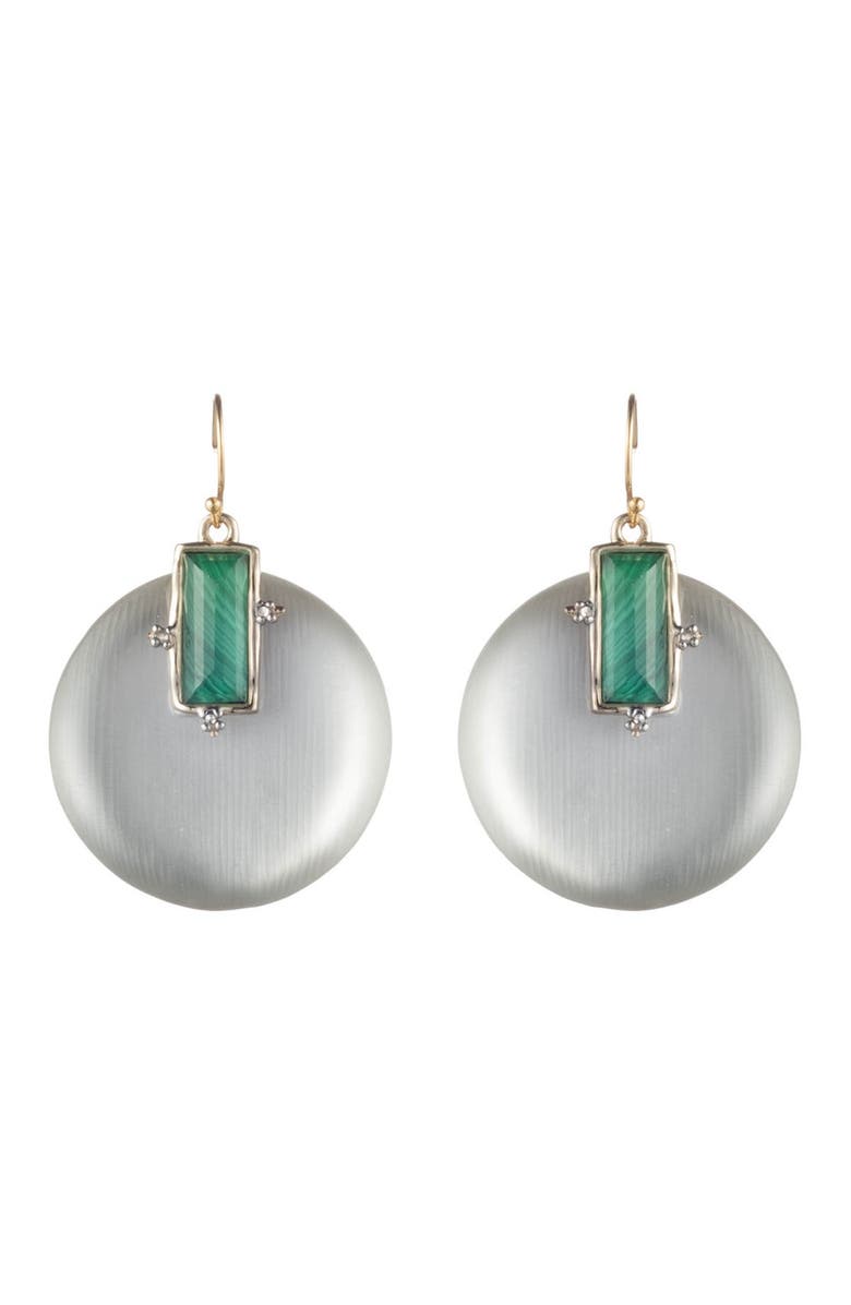 Alexis Bittar 10K Gold Stone Studded Retro Disc Drop Earrings, Main, color, 