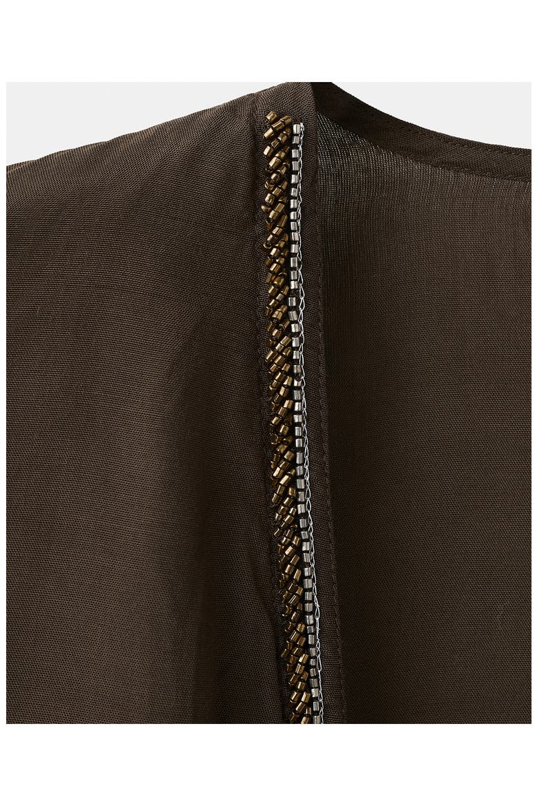 Bead Detail Open Front Jacket, Alternate, color, BROWN
