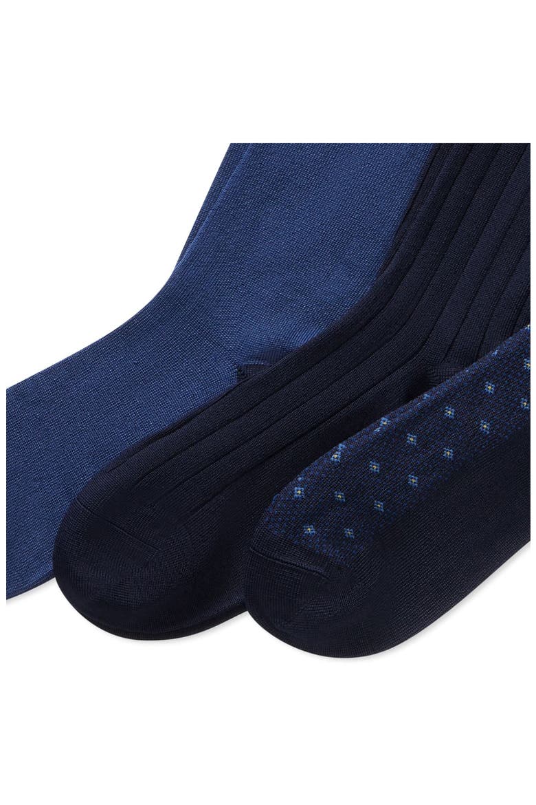 Assorted 3-Pack Supersoft Dress Socks, Alternate, color, NAVY