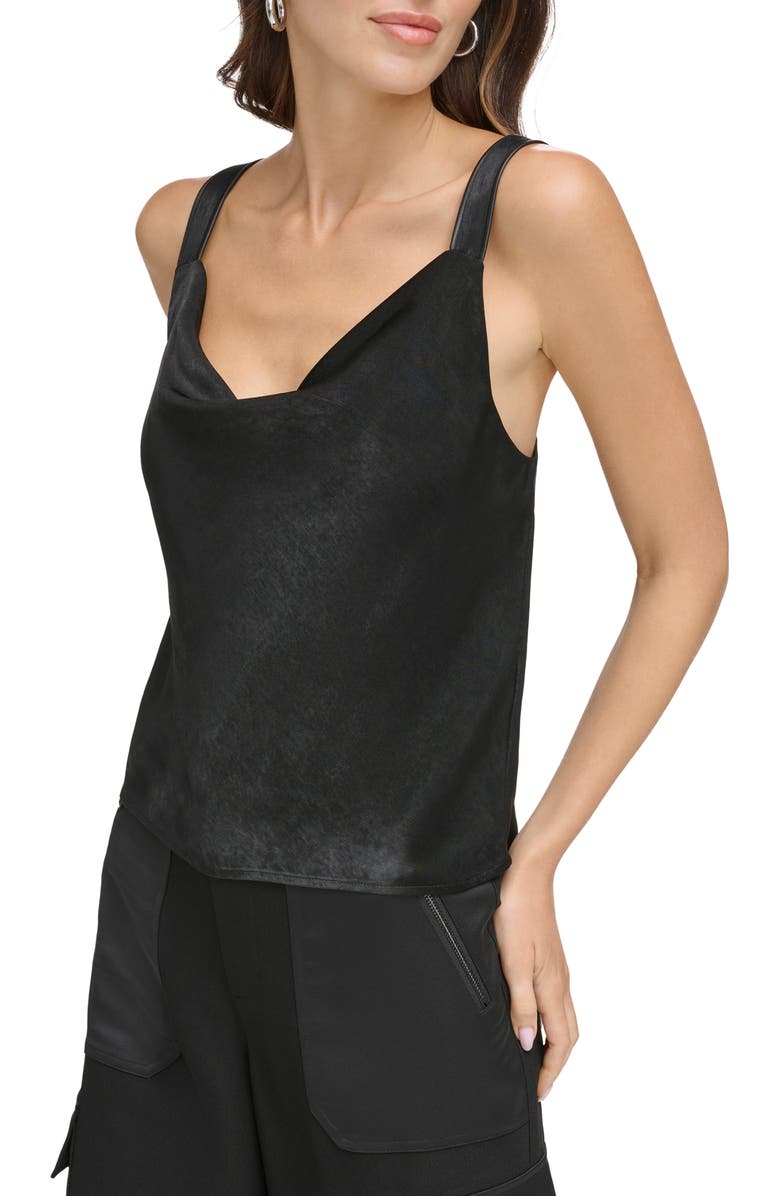 DKNY Cowl Neck Satin Camisole, Alternate, color,