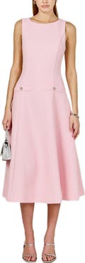 Endless Rose Sleeveless Tweed Midi Dress