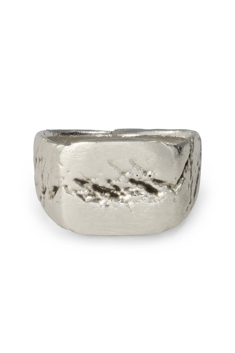 G2 Cracked Sterling Silver Signet, Main, color, Sterling Silver
