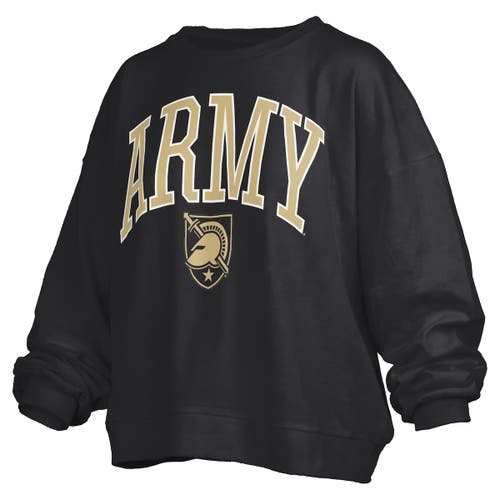 Pressbox Black Army Black Knights Janise Arch Over Logo Waist Length Oversized Pullover Sweatshirt