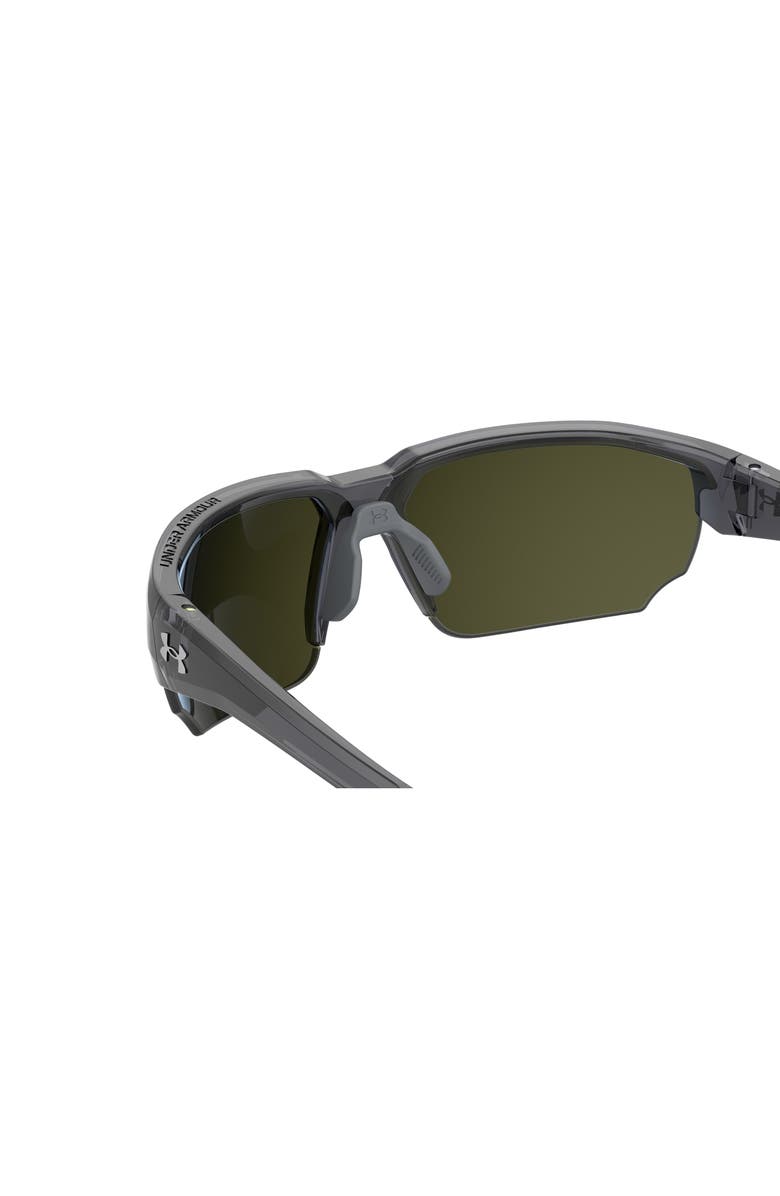 Under Armour 70mm Polarized Oversize Sport Sunglasses, Alternate, color, Grey