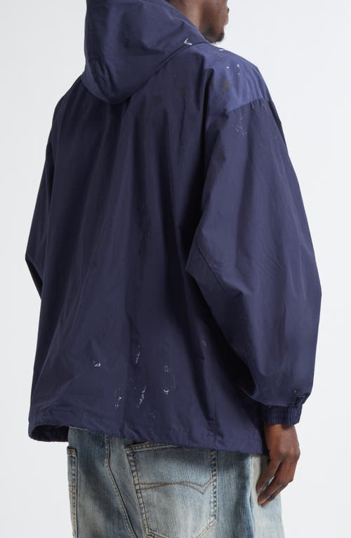 Balenciaga Paint Splatter Track Jacket In 4140 Marine Blue