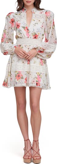 slim fit dress slacks Lace Spliced Tie Front Floral Print Maxi Dress, Pink / Xs main image 0