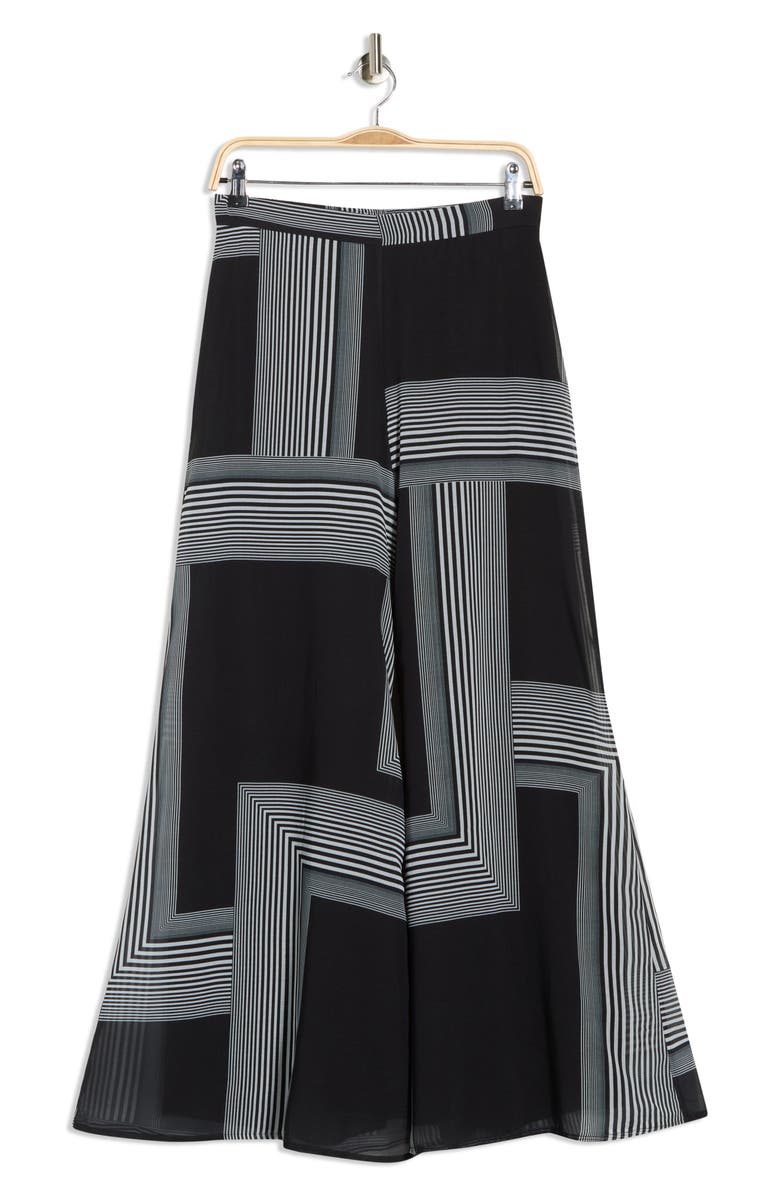 JASON WU Wide Leg Pull-On Pants, Main, color, Black White Geo Squares