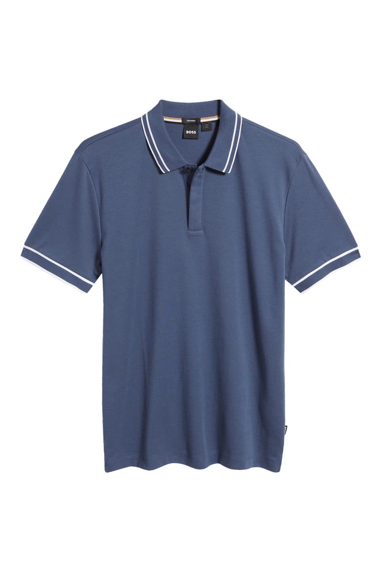 Parlay Tipped Cotton Polo, Alternate, color, OPEN BLUE