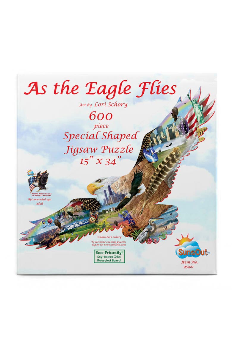 As the Eagle Flies 600 piece Jigsaw Puzzle for Adults Special Shape, Alternate, color, Multicolor