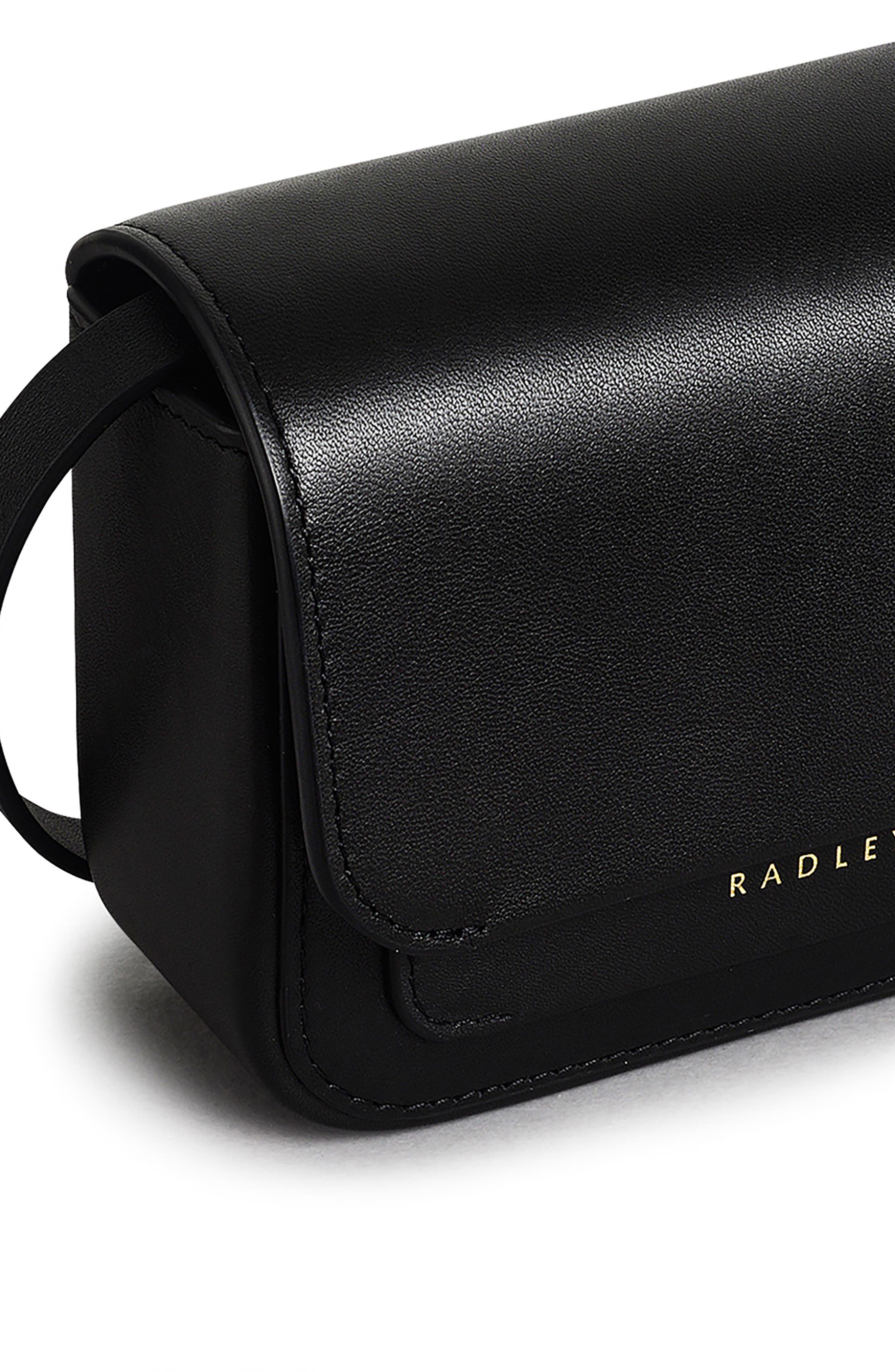 Radley Trinity Square Mini Flapover Crossbody Bag, Alternate, color, Black