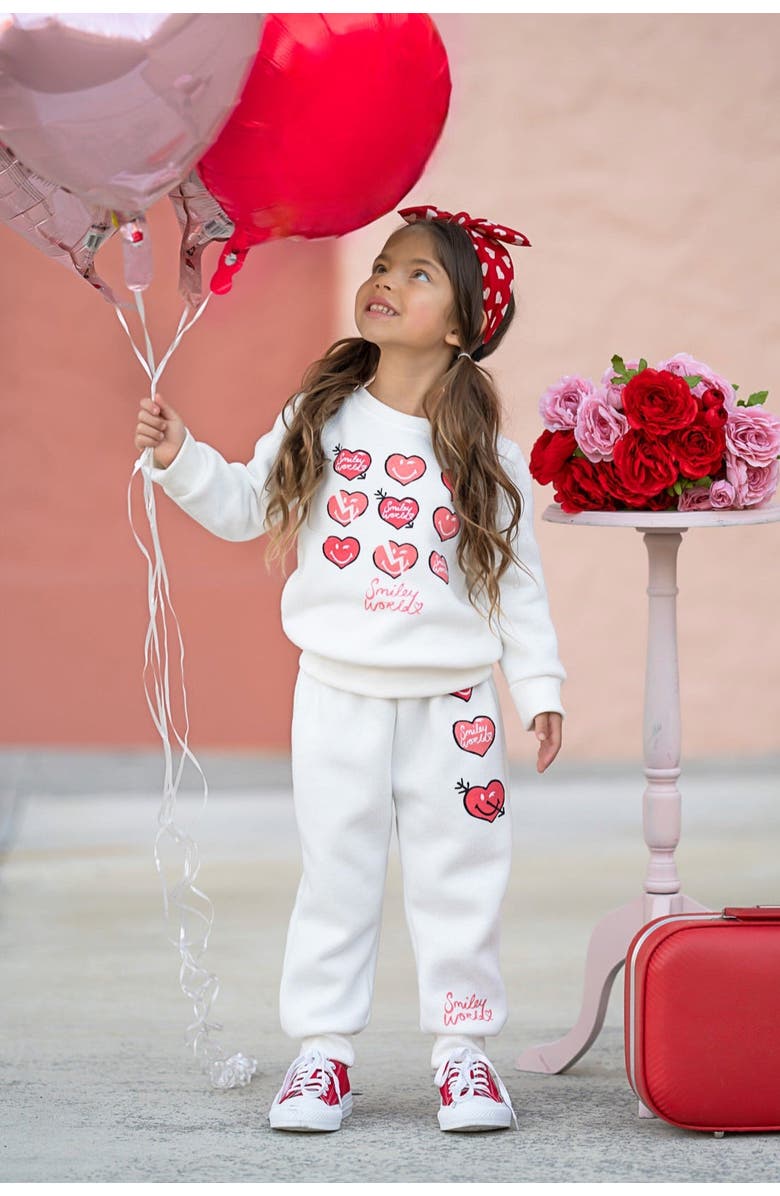 Mia Belle Girls Girls SmileyWorld Love Yourself Sweatshirt & Jogger Set, Alternate, color, 