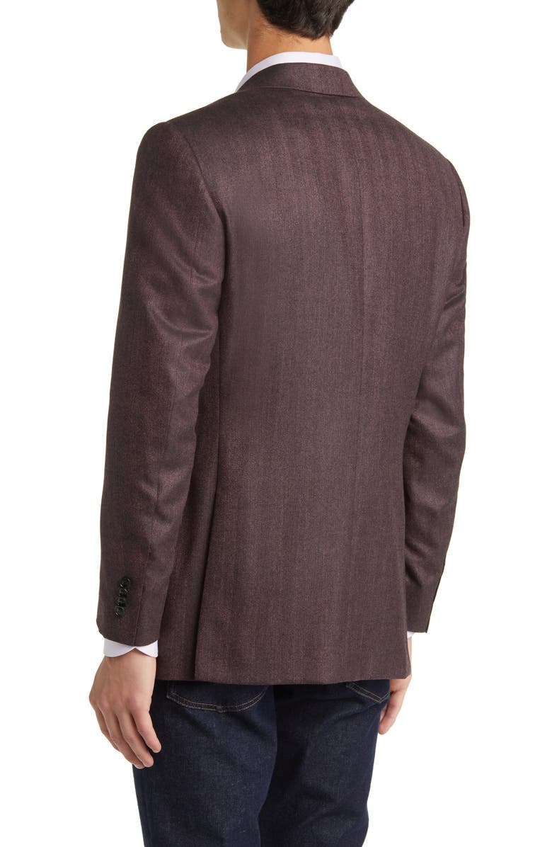 Canali Siena Regular Fit Chevron Herringbone Silk & Cashmere Sport Coat, Alternate, color,