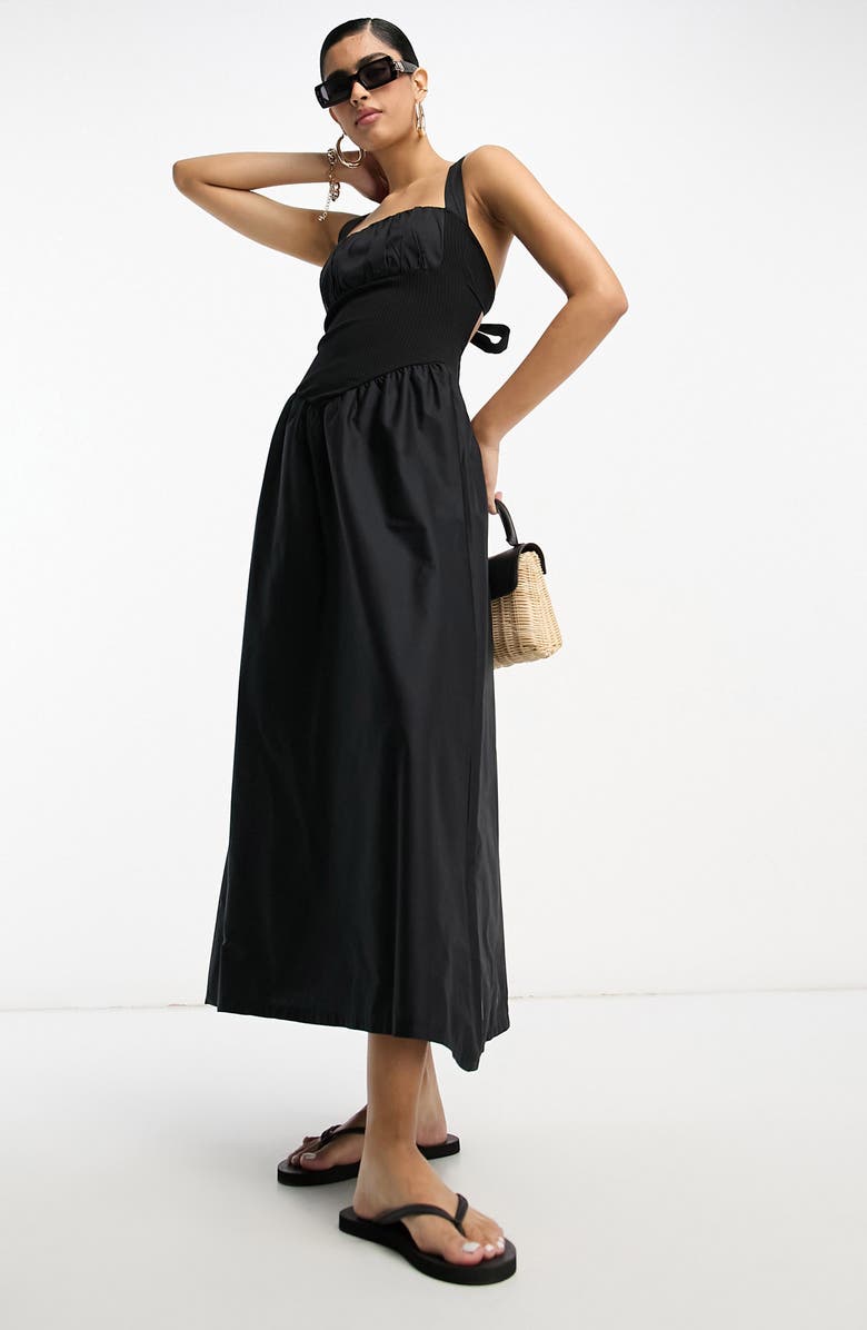 ASOS DESIGN Tie Back Square Neck Sundress, Main, color,