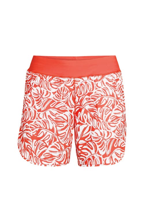LANDS' END LANDS' END 5" QUICK DRY ELASTIC WAIST BOARD SHORTS SWIM COVER-UP SHORTS WITH PANTY 