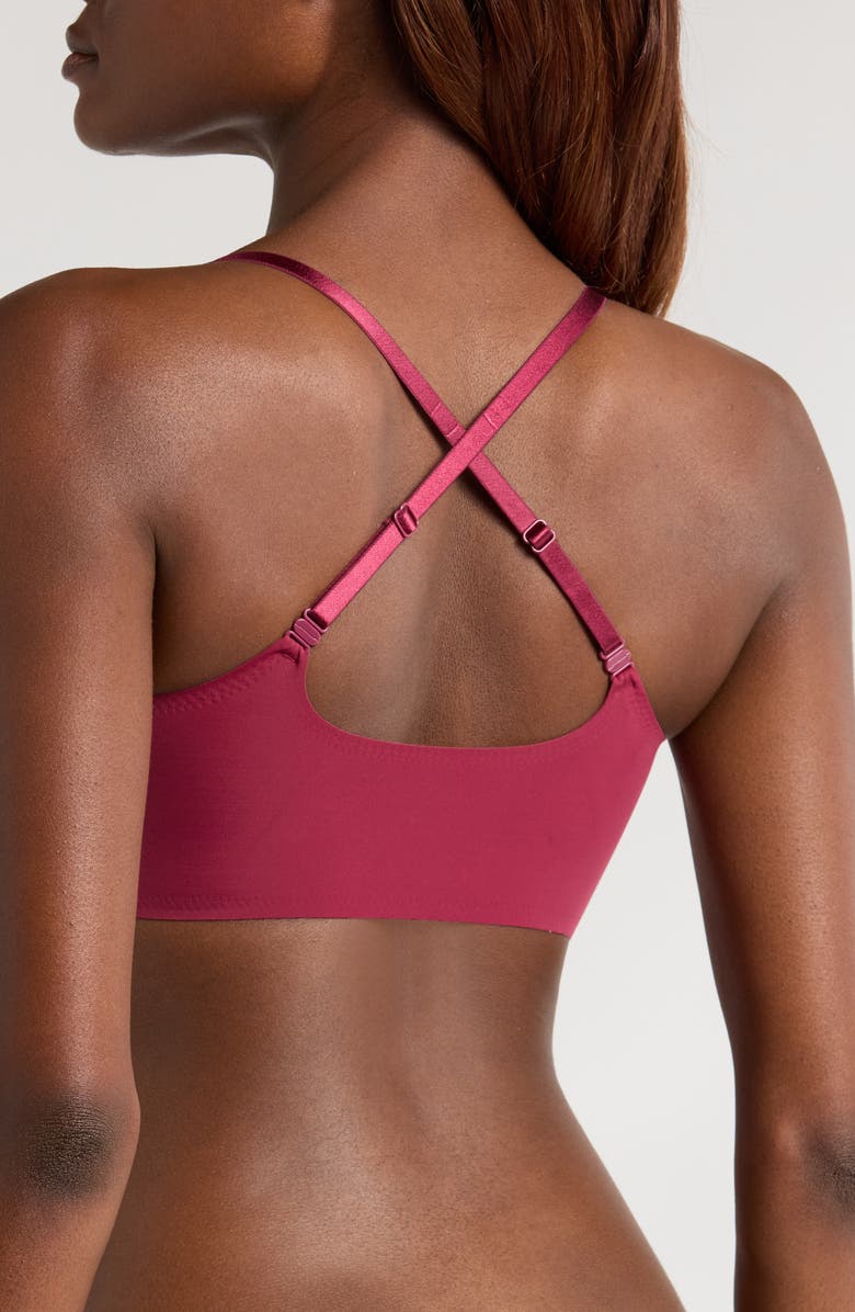True & Co The True Body Triangle Convertible Strap Bralette, Alternate, color, Garnet Red