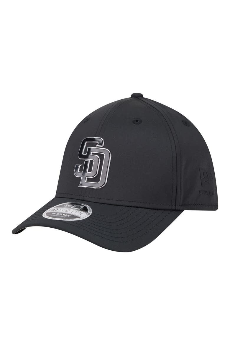 Men's New Era  Black San Diego Padres Metallic 39THIRTY M-Crown Flex Hat, Main, color, Black
