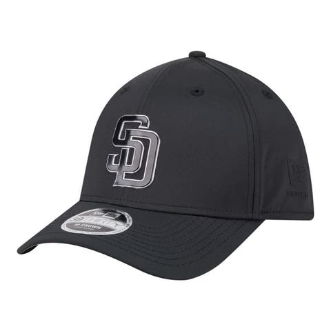 Men's New Era  Black San Diego Padres Metallic 39THIRTY M-Crown Flex Hat