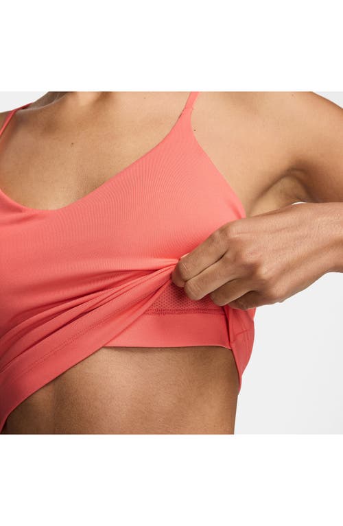 Nike Women's Indy Light-support Padded Sports Bra Tank Top In Magic Ember/white