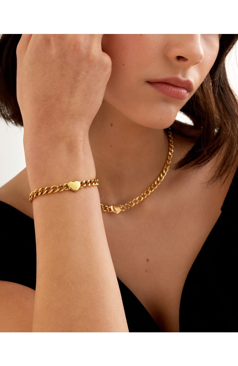 Katie Loxton Allure Waterproof Gold Heart Chain Bracelet, Alternate, color, Gold