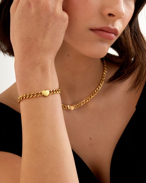 Katie Loxton Allure Waterproof Gold Heart Chain Bracelet In Gold