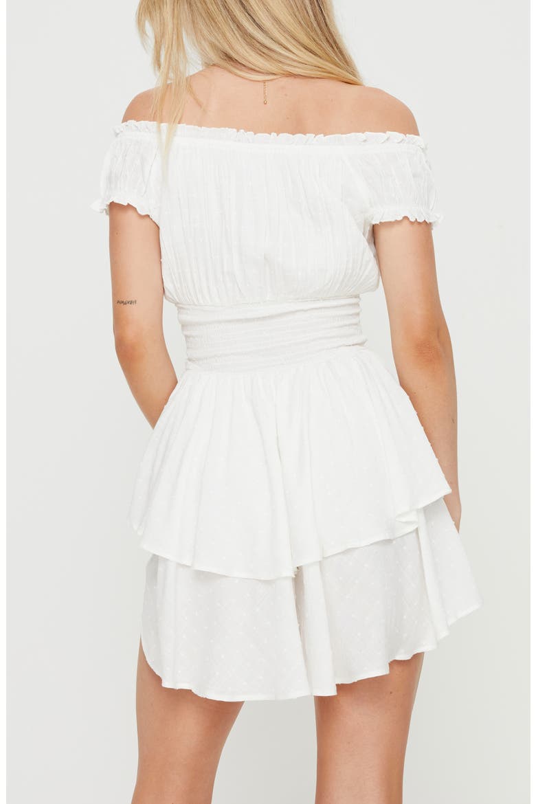 The Love Galore Off The Shoulder Romper, Alternate, color, WHITE