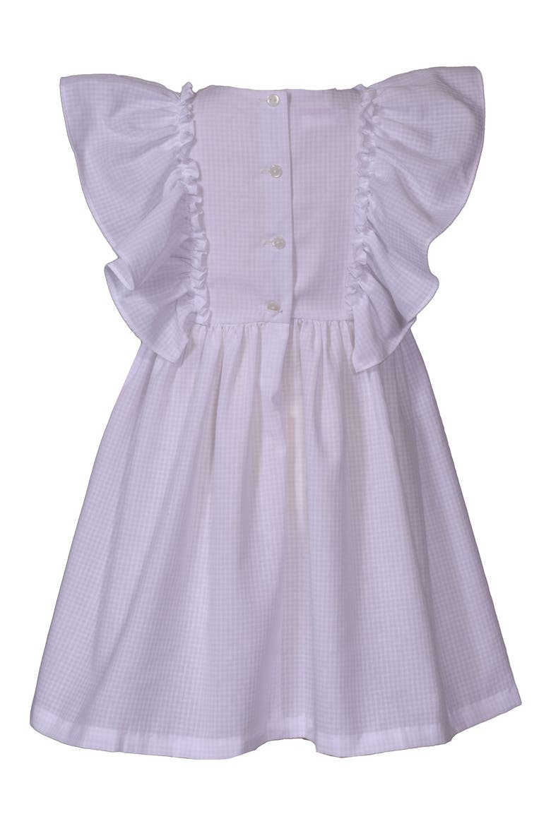Kids' Floral Embroidered Flutter Sleeve Party Dress, Alternate, color, WHITE