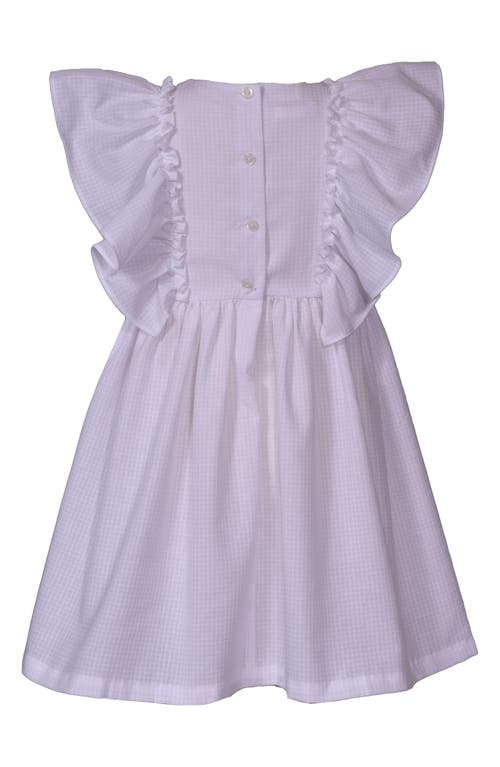 Iris & Ivy Kids' Floral Embroidered Flutter Sleeve Party Dress In Purple
