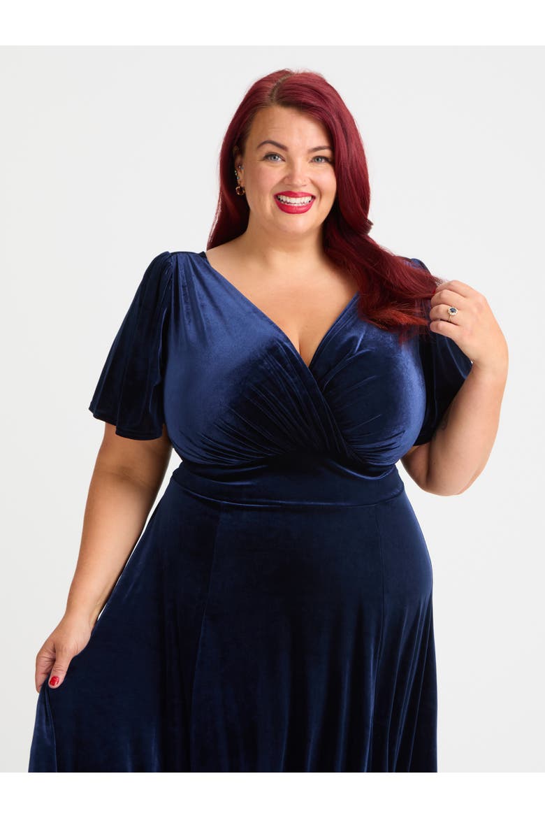 Isabelle Panne Velvet Maxi Dress, Alternate, color, Midnight Panne Velvet