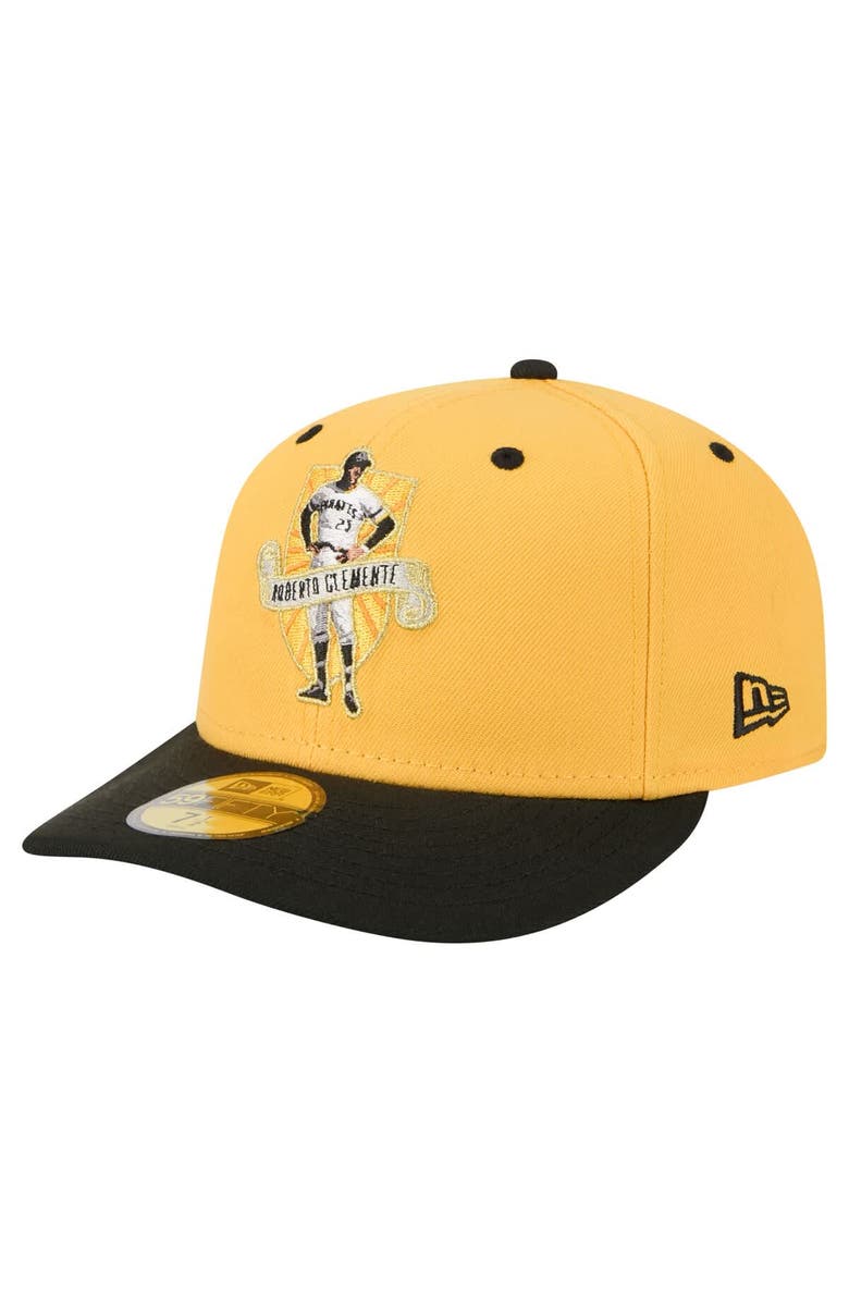 New Era Men's New Era Roberto Clemente Gold Pittsburgh Pirates 59FIFTY Fitted Hat, Alternate, color,