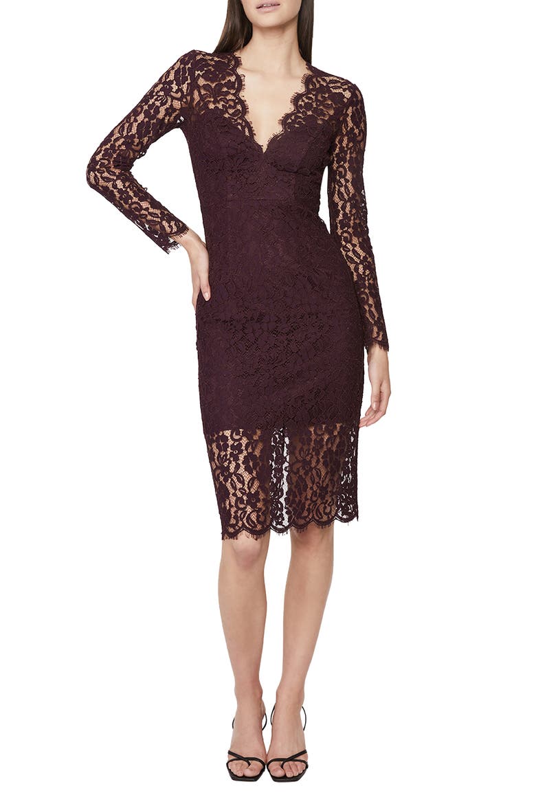 Midnights Lace Dress, Main, color, BURGUNDY