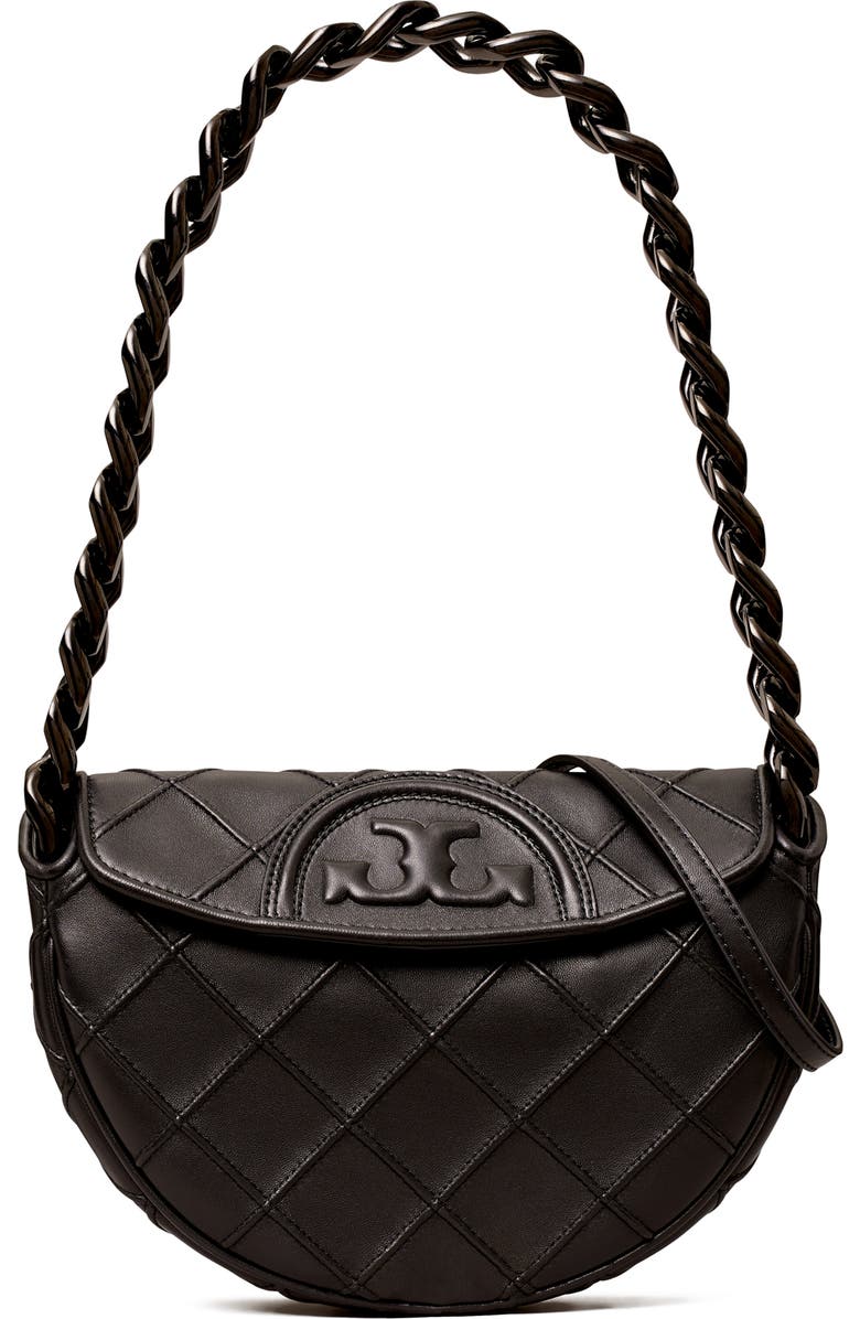 Tory Burch Mini Fleming Soft Crescent Shoulder Bag, Main, color,
