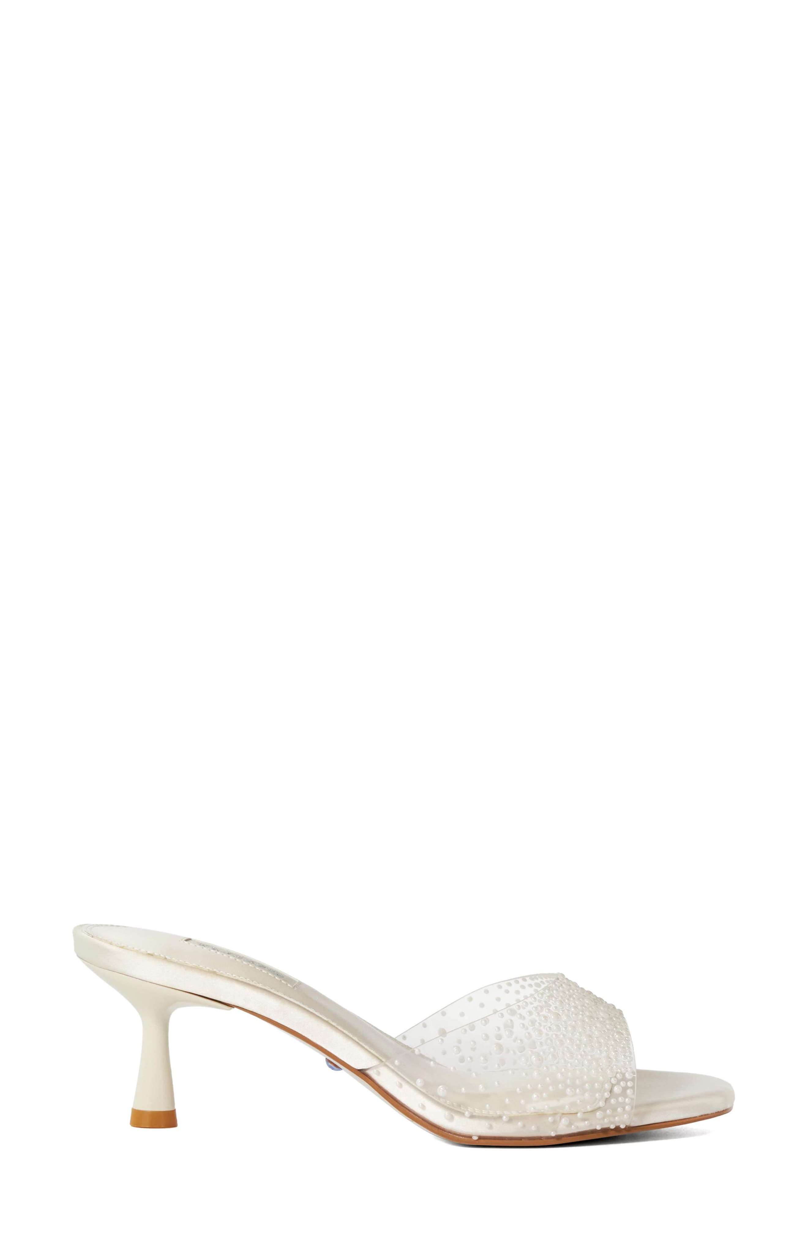 Dune London Moonlit Slide Sandal, Alternate, color, Ivory-Synthetic