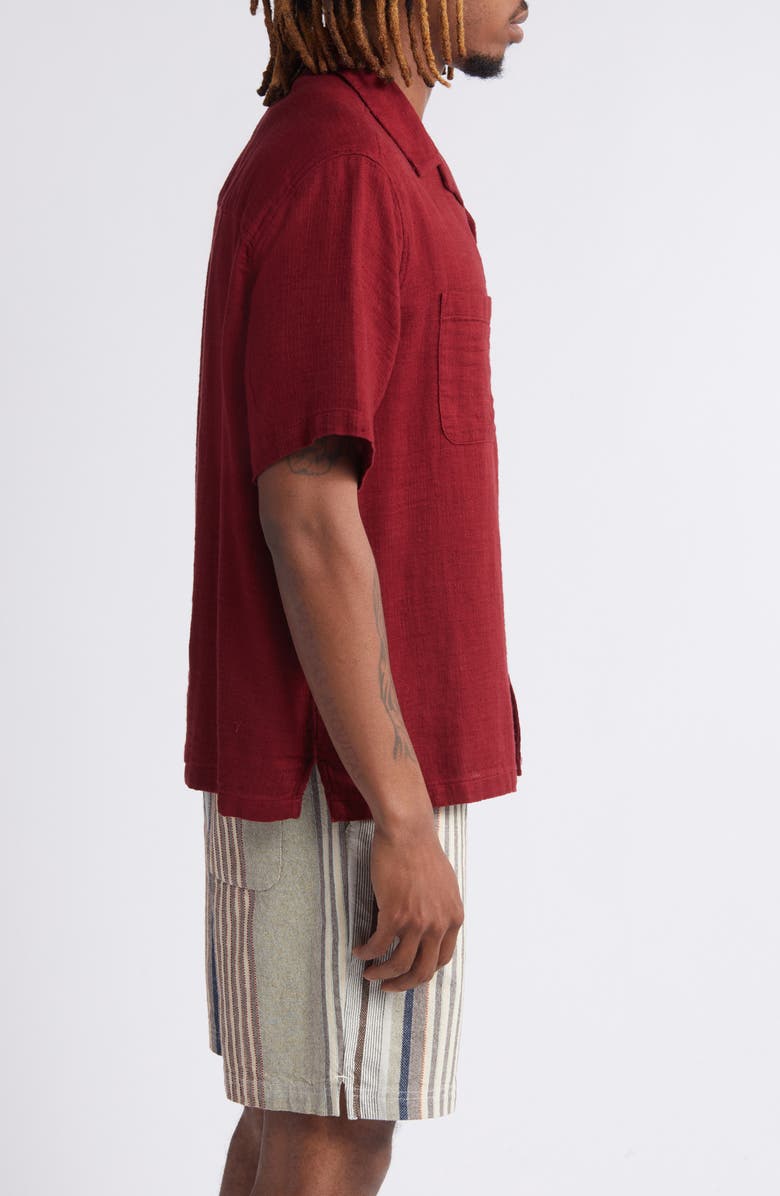 BDG Urban Outfitters Crinkle Cotton Gauze Camp Shirt, Alternate, color,