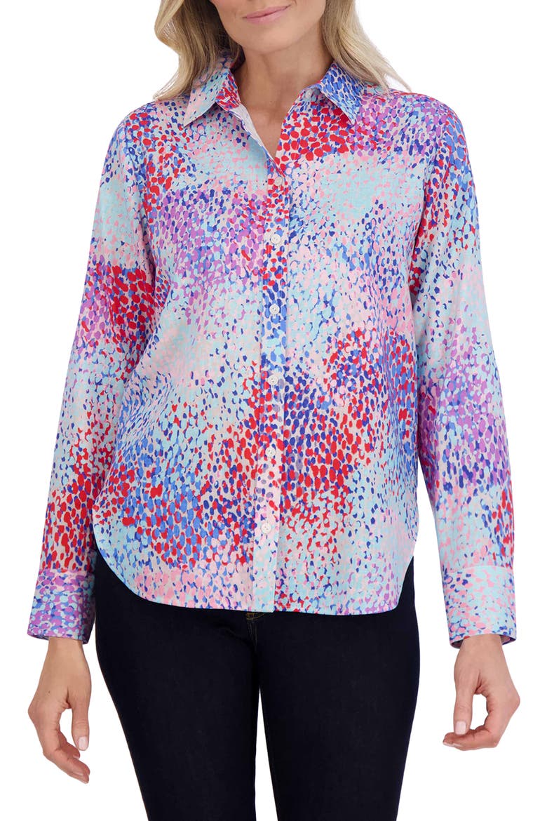 Meghan Multicolor Cotton Button-Up Shirt, Main, color, MULTI