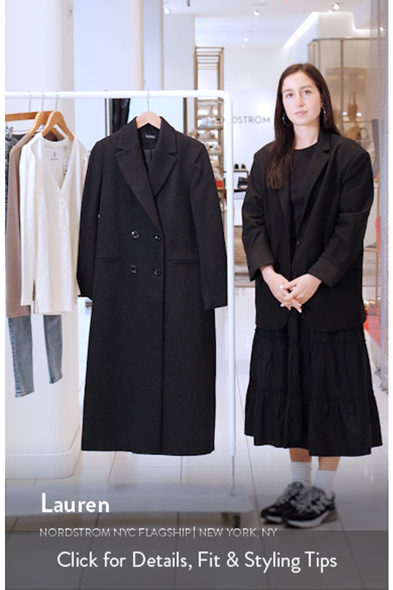 Double Breasted Wool Blend Reefer Coat video