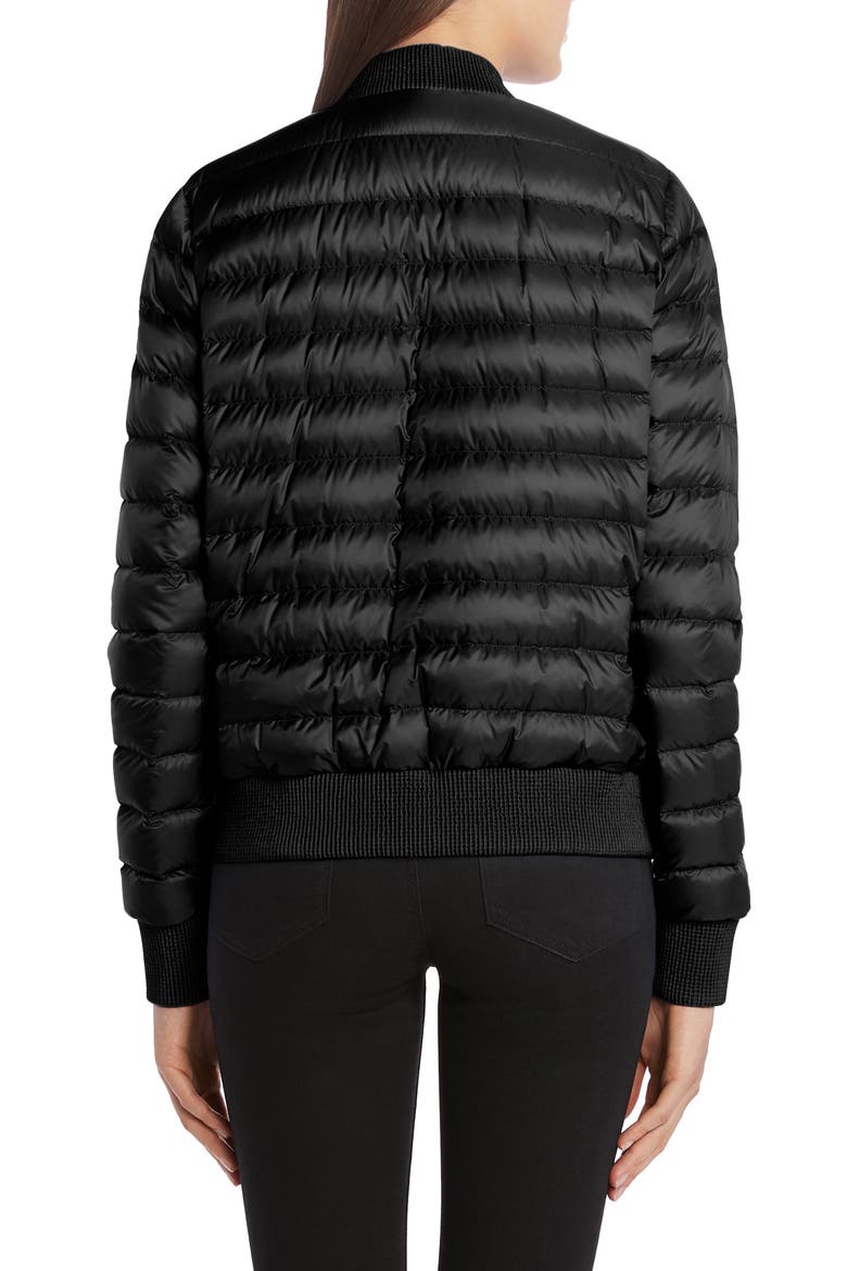 Abricot Down Bomber Jacket, Alternate, color, BLACK