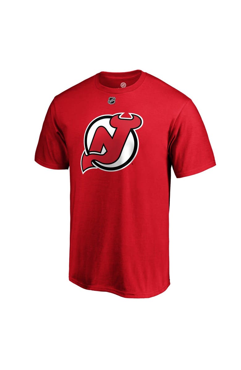 FANATICS Men's Fanatics Branded P.K. Subban Red New Jersey Devils Authentic Stack Name & Number T-Shirt, Alternate, color,