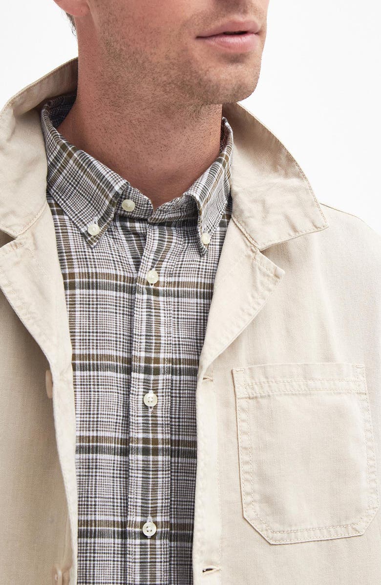 Barbour Melonby Cotton & Linen Overshirt, Alternate, color, Mist