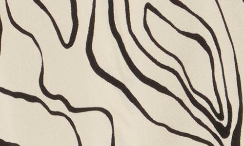 Pleione Collared Short Sleeve Faux Wrap Crop Top In Ivory Black Topo Swirl