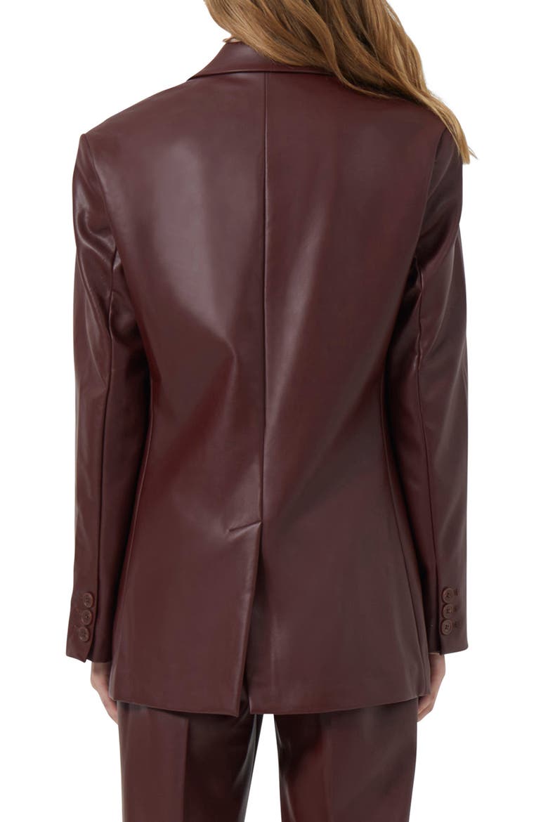 Crolenda Faux Leather Blazer, Alternate, color, BITTER CHOCOLATE