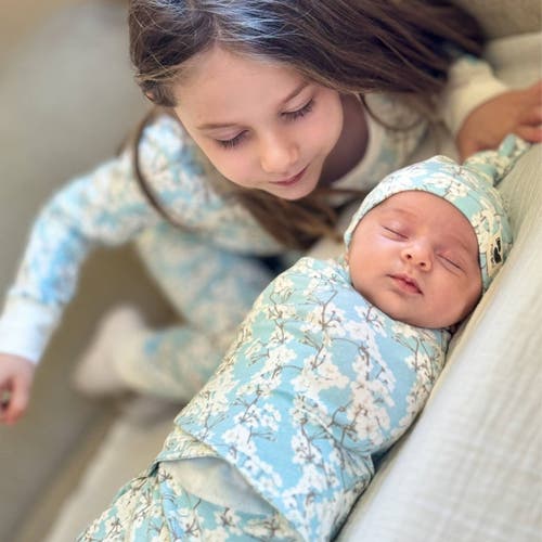 Norani Organic Snugababe Swaddle Sleep Pod With Arm Inserts In Cherry Blossoms