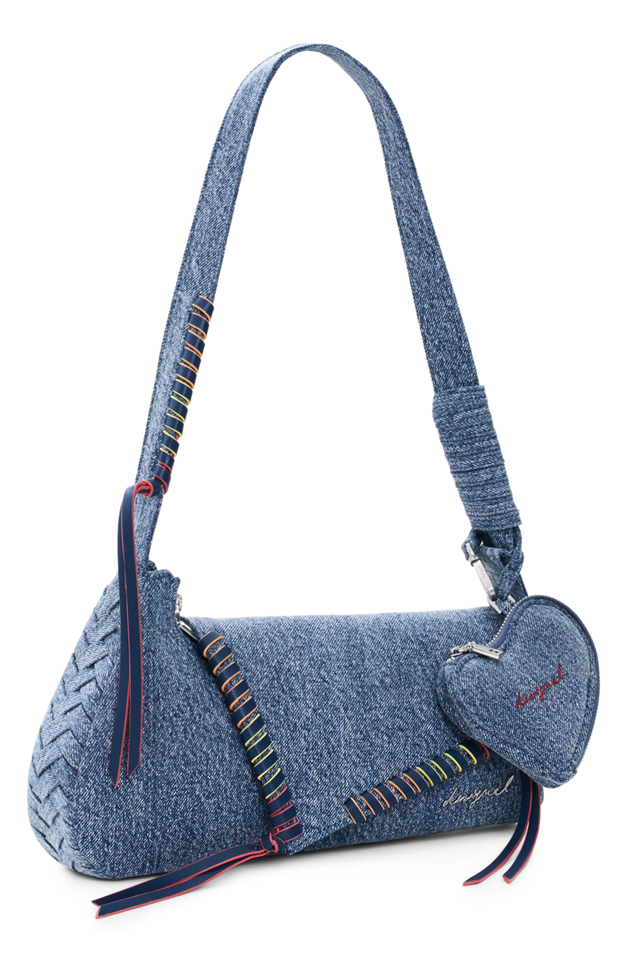Desigual Denim Shoulder Bag, Alternate, color, Light Blue