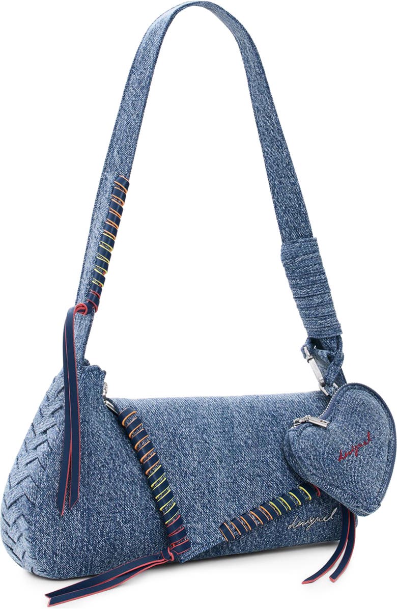 Desigual Denim Shoulder Bag, Alternate, color, Light Blue