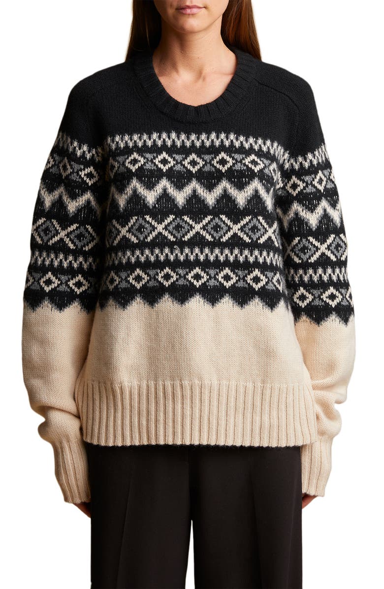 Khaite Mae Fair Isle Cashmere Sweater, Main, color,