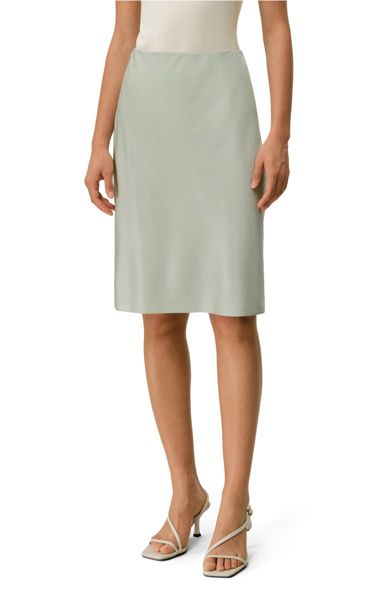Lilysilk Women's Stretchy Charmeuse Silk Minimalist Skirt, Main, color, Silver Sage